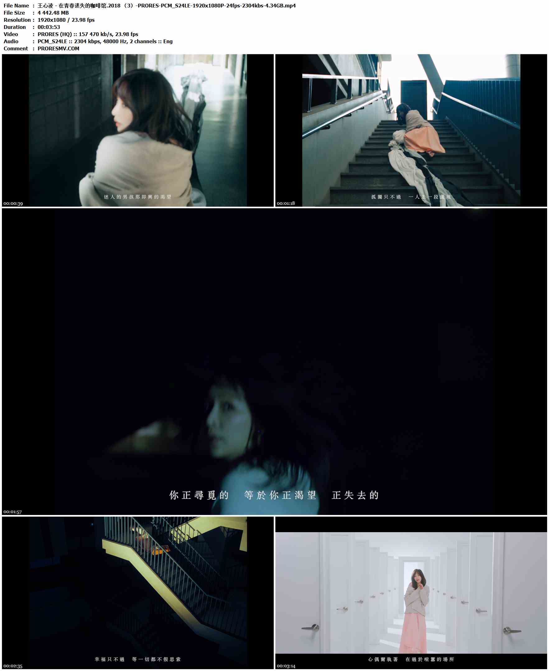 王心凌 - 在青春迷失的咖啡馆（繁）.2018-PRORES-PCM_S24LE-1920x1080P-24fps-2304kbs-4.34GB官方MV_高清MV